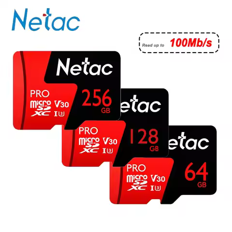 Netac Pro Micro SD SDXC Card P500 256GB 128GB 64GB TF Card U3 V30 Up to 100MB/s 32GB 16GB Micro SDHC