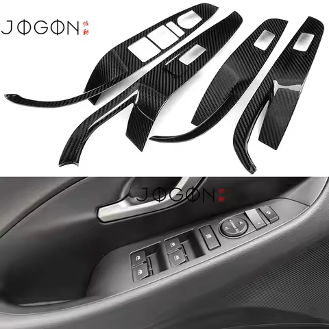 LHD For Hyundai I30 N 2020 2021 2022 2023 4Pcs Carbon Car Inner Door Armrest Pad Housing Window Lift