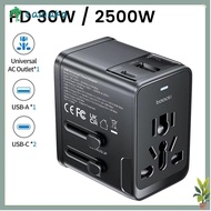 TAMAKO Travel Charger Adapter, GaN 2USB-C&USB-A Fast Charging AC Socket Converter, Portable Multifun