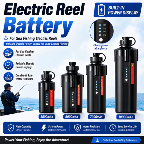 5000mAh 10000mAh Power Display Sea Fishing Electric Reel Battery 3500mAh 7000mAh Electric Reel Batte