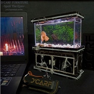 AQUARIUM FULLSET Lampu Led, batu aquarium/pasir aquarium, Stiker background aquarium, aquarium, aqua