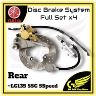 YAMAHA LC135 5S 55C REAR DISC BRAKE PLATE MASTER PUMP & CALIPER ASSY STD REAR BRAKE SYSTEM SET X4 LC
