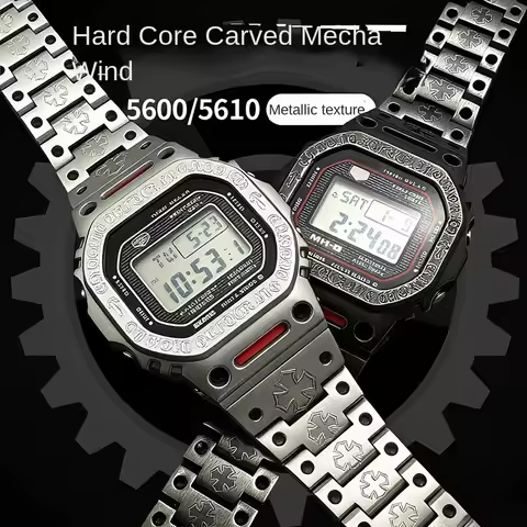 S-Refit upgrade Carving Mech Style Mod Kit DW5600 GWB5600 G5600E GWM5610 Stainless Steel WatchCase M
