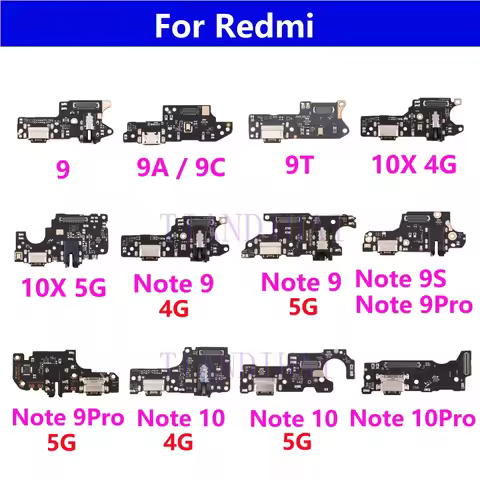 USB Charger Port For Xiaomi Redmi Note 9 9A 9C 9T 9 Pro 10 10X 10 Pro 4G 5G Jack Dock Connector Flex