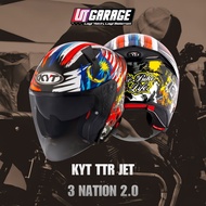 KYT HELMET TTR JET 3 NATION 2.0 GLOSS SIZE S/M/L/XL/2XL