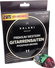 Western Guitar Strings 011-2 Pack | Bonus: 2 High E Strings & 6 Picks