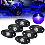 OPP ULITE Blue Led Rock Lights 6 Pcs Single Blue Underglow Light For Jeep JK SUV Trucks RZR JL XJ U 