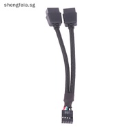[shengfeia] 1Pc Computer Motherboard USB Extension Cable 9 Pin 1 Female To 2 Male Y Splitter Audio HD Extension Cable For PC DIY 15cm [SG]