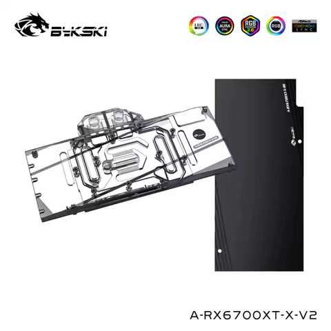 Bykski Water Cooler For ASROCK AMD RX6700XT Challenger PRO 12G OC,AMD Founders RX6700XT Graphics Car