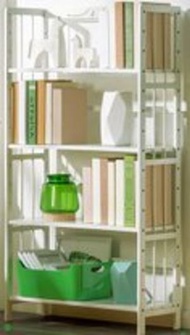 簡約書櫃落地書架儲物櫃(四層70cm)(白色)