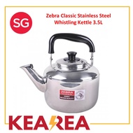 Zebra Classic Stainless Steel Whistling Kettle 3.5L