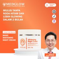 MEDGLOW CLINIC Basic Whitening Night Cream | Skincare Krim Malam Pemutih Normal Dokter BPOM HALAL ku