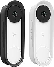 CaseBot Cover for Google Nest Doorbell (Wired, 2nd gen), [2-Pack] Weatherproof Protective Silicone Doorbell Case, Not Fits Google Nest Doorbell (Battery), Black+White