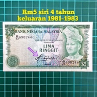 (A339) Rm5 siri 4 duit kertas lama duit Malaysia lama tabung duit kertas duit syiling lama barang an