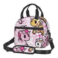 Tokidoki Insulated Reusable Lunch Bag Large Lunch Box for Women and Men with Adjustable Shoulder Strap Front Zipper Pocket