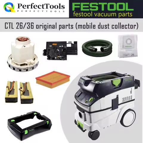 FESTOOL Vacuum Cleaner Original Accessory CTL 26/36 E Motor Carbon Brush Switch Clamp Ferry Hose Upp