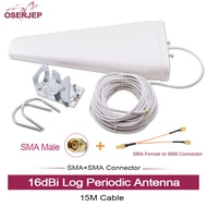 เสาอากาศ 4G LTE WIFI Router Cuber External16dBi Log Periodic Antenna Connector 15M Cable+ 2TS9/2SMA/