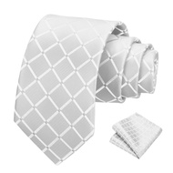 Mens Black Tie Checkered Tie Classic Necktie 3.15" (8CM) Plaid Ties For Men With Pocket Square Set