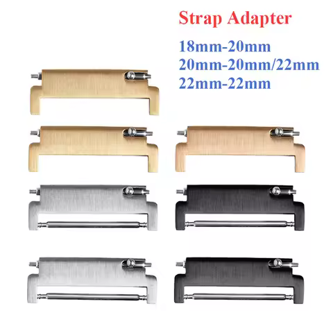 2pcs Strap Adapters Stainless Steel Watchband Connector 20mm To 18mm 20mm 22mm To 22mm 22mm To 20mm