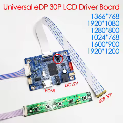 Drive-free 30PIN LCD Driver Board EDP to HDMI for Screen Resolution 1920x1080 1600*900 1366*768 EDP