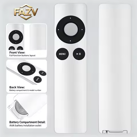 FAZV Remote for Apple TV A1156 A1427 A1469 A1378 Compatible with Apple TV 1/2/3/4 Non-Original Plast