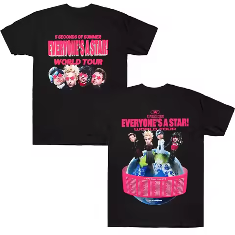 Seconds of Summer EVERYONE'S A STAR! T Shirts 5SOS World Tour 2026 Tshirts Summer Fan Oversized Male
