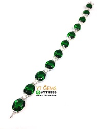 สร้อยข้อมือมรกต สร้อยข้อมือเงินแท้ พลอยมรกต (cz) YTG-8664