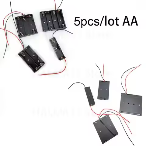 5pcs 1 2 3 4 Slots Ports AA 2AA 3AA 4AA 1.5v 3v 4.5v 6v Size Power Battery Storage Case Box Holder 3