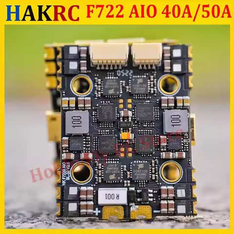 HAKRC F7220D F722 AIO F7 Flight Controller 32Bit 40A/50A 4in1 ESC 2-6S with Double BEC OSD for RC FP