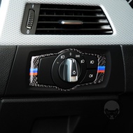 BMW E90 E93 E92 Headlight Switch Decorative Frame Carbon Fiber Interior Sticker 330i 320i 328i Modif