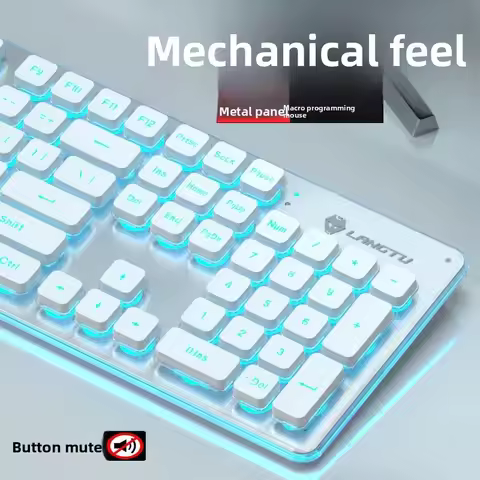 [Langtu] L1 silent keyboard and mouse set wired luminous computer office universal two-color injecti