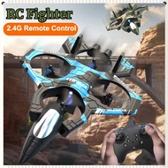 Remote Control Airplane 2.4G RC Fighter Jet Quadcopter Drone Foam Aircraft Model Toys for Boy Kids M