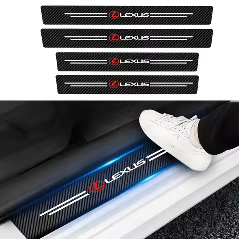 4Pcs Car Logo Threshold strip Auto Door Sill Pedal Sticker Interior Accessories For Lexus LS LC IS35