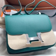 Hermes Constance 24 孔雀綠 銀扣 Z刻