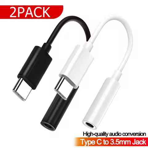 1-2Pcs USB Type C To 3.5mm Aux Adapter Type-c 3.5 Jack Audio Cable For Samsung Galaxy Xiaomi Huawei 