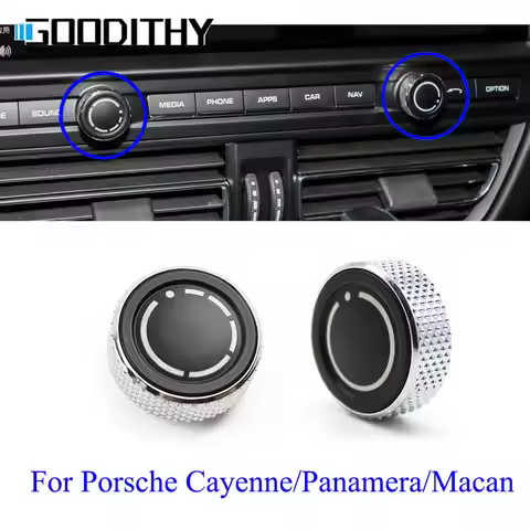 Car Audio Volume Radio Knob Cover CD Multimedia Control Switch Buttons For Porsche Cayenne 7P5 Panam