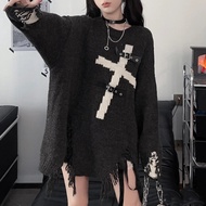 Mine Series Clothes y2k y3k Asian Culture Harajuku Style Punk Cross Beggar Retro Lazy Mid-Length Swe
