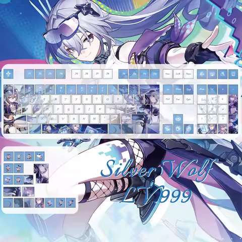 MAIMOOO Honkai: Star Rail Silver Wolf LV.999 Keycaps Cherry Profile PBT Creative Anime Game Keycap f