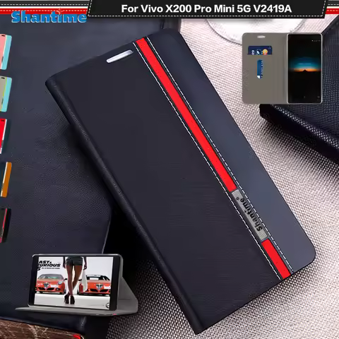 Luxury PU Leather Case For Vivo X200 Pro Mini 5G V2419A Flip Case Phone Case Soft TPU Silicone Back 