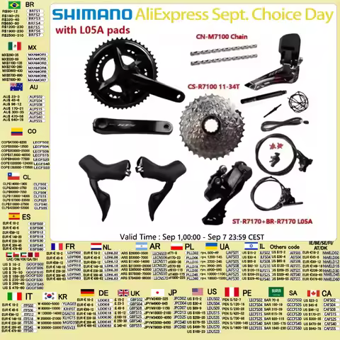 Shimano 105 Di2 R7170 R7100 2x12Speed Crank 170mm/172.5mm R7150 Rear Derailleur R7100 11-36T/11-34T 