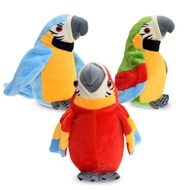 Mainan Boneka Burung Beo Elektrik Bahan Plush Dapat Bicara / Merekam