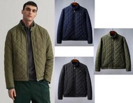 美國 男 菱形紋絎縫 薄鋪棉 立領 夾克 外套 軍綠/深藍/黑色