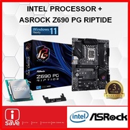 ASROCK Z690 PG RIPTIDE Z690 LGA1700 ATX MOTHERBOARD + Intel 12TH / 13TH GEN CORE I3 / I5 / I7 / I9 C
