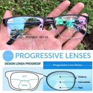 Kacamata Plus Baca Progresif Jauh Dekat Tanpa Batas Lensa Progresif
