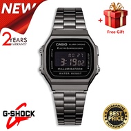( 2 YEARS WARRANTY ) Jam Tangan Lelaki Casio Vintage A168WGG-1B Digital Silver Stainless Steel Strap
