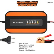 accu charger motor 12v 10a/6a/3a/2a baterai alat casan aki mobil motor - 3a y10 charger