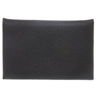 愛馬仕 Calvi Chevre 黑色卡包，銀色五金配件，帶 W 印記（2024 年），品相極佳。貨號 0241。二手。