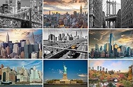 New York Postcard Set 9 Cards/Postcards - Motifs: Manhattan Brooklyn Bridge Empire State Building St