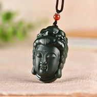 【觀音吊墜】和田玉青玉觀音頭項鏈玉石掛件玉牌