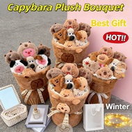 Capybara Plush Bouquet Cute Plushies Doll Toy Capybara Plushies Doll Toy Capybara Flower Plush Bouqu